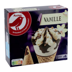 Auchan glace 6 cônes...