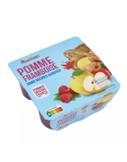 AUCHAN Coupelles pomme framboise sans sucres ajoutés 4x100gµ