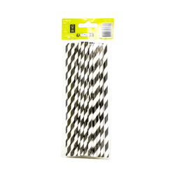 Lot de 25 pailles papier noir