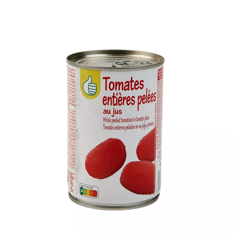Auchan Pouce tomate pelée boîte 1/2 383g