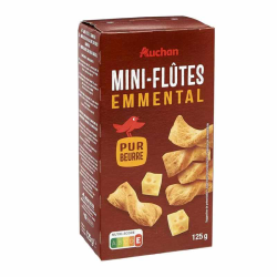 AUCHAN MINI FLUTE FROMAGE 125G